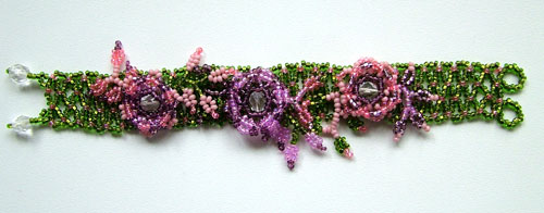 Lynn Davy Beading - Rose Flowerbed Cuff beading kit exclusive to Westcoast Jewellery