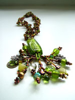 Lynn Davy Beading kits, Nemesis Necklace - green   £17.50, inclusive of first class post within the UK.  click on thumbnail to see larger image.  Photography by Joanna Bury